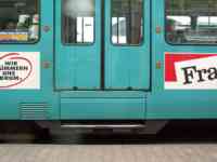 Closed streetcar steps