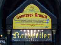 Ratskeller sign announcing Sunday Brunch