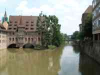 River, bridge, building over river