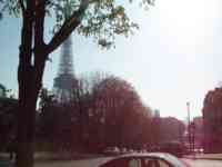 Eiffel tower across the Seine in the morning sun