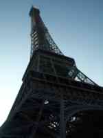 The Eiffel Tower looking up along a leg