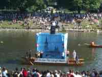 Boat with mayor and Münster