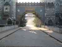 Castle entryway in city park