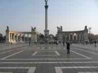 Plaza lined with monuments