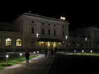 Train station at night