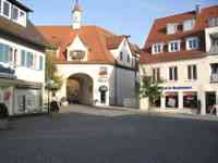 Plaza with gateway to courtyard