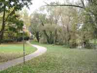 Park on an island in the city