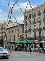 Chain-link fence sculpture