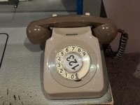 Rotary phone with numbers going counterclockwise